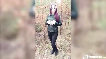 Foxy Passionate Blowjob and Doggystyle Fuck in the Forest