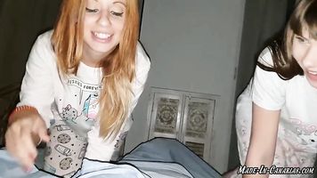 AMATEUR THREESOME WITH TWO BEAUTIFUL TEEN GIRLS THAT LOVE ANAL SEX
