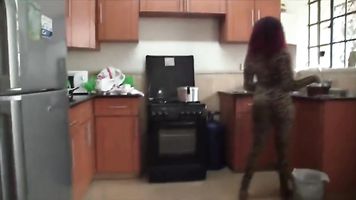 African Booty Drilled Hard In the Kitchen