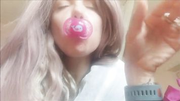 babygirl is really insatiable he wants to please his f. by sucking him hard as he does with his pacifier