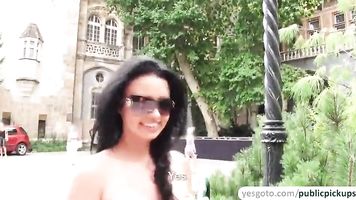 Two amateurs gets picked up and paid for sex in public