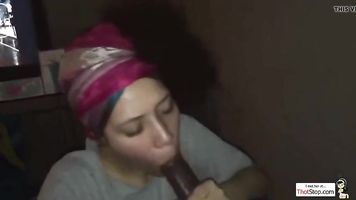 My boy little sister playing with my BBC.. I bust a nut on her face