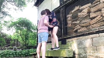 Fucking at an abondand barnyard - outdoor sex