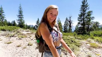 College Slut Gets Railed on Mountainside - MOLLY PILLS - Public Adventure Porn POV
