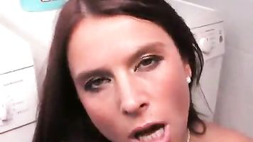 Busty MILF in a Corset Masturbating