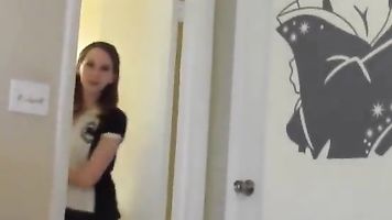 Sexy camgirl gives her boyfriend an intimate closeup POV blowjob