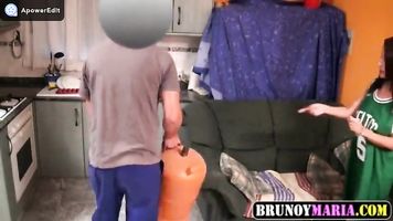 Real video spy cam hot woman and plumber in house