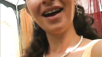 Provoking woman f. to give a blowjob