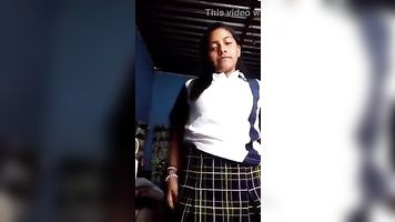 Indian school girl undressing herself for boyfriend....