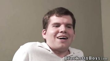 White guy screams as he is getting his first black dick