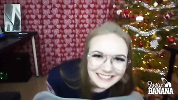 Sexy babe sucks big uncut cock and swallows - Miss Banana