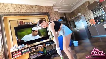 Sexy Wife Blowjob and Hardcore Sex POV after House Cleaning