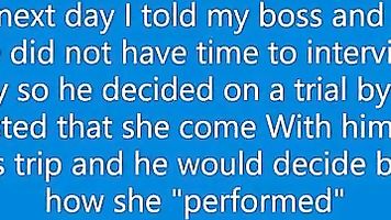 Wife fucks husband's boss on business trip (long)