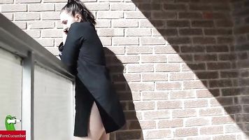 woman sunbathing on the terrace naked masturbating iv